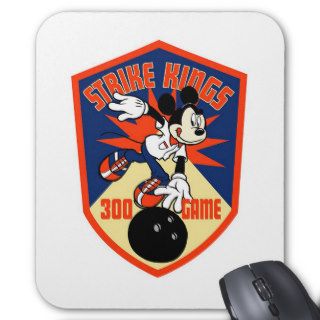 Mickey Mouse Bowling 300 game "Strike Kings" Mouse Pad
