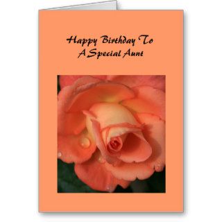 Happy Birthday, Special Aunt, orange cream rose Cards