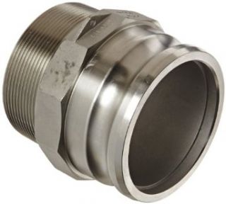 Dixon 300 F SS Stainless Steel 316 Boss Lock Type F Cam and Groove Hose Fitting, 3" Plug x 3" NPT Male: Camlock Hose Fittings: Industrial & Scientific