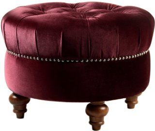 Shop Jennifer Taylor La Rosa Round Bench, Red/ Red Burgandy at the  Furniture Store