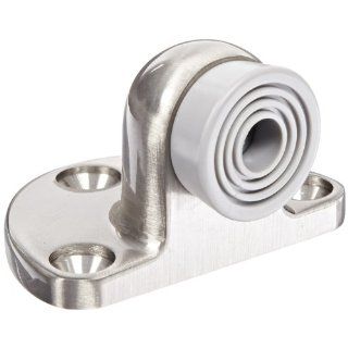 Rockwood 480.15 Brass Door Stop, #12 x 1 1/4" FH WS Fastener with Plastic Anchor, 2 1/2" Base Width x 1 3/4" Base Length, 1 5/8" Height, Satin Nickel Plated Clear Coated Finish: Industrial & Scientific
