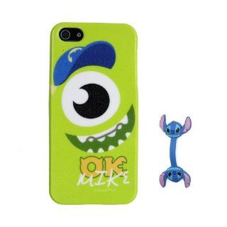 Euclid+   Light Green Monsters University Monster Inc. OK Mike Style TPU Soft Case Cover for Apple iPhone 5 5th 5g 5Generation with Stitch Style Cable Tie Cell Phones & Accessories