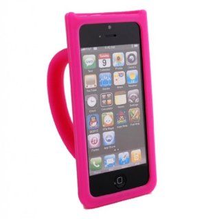 Angelseller XKM Hot pink 3D Coffee Cute Mug Silicone Stand Case Cover Skin for Apple iPhone 5/5G/5th: Cell Phones & Accessories