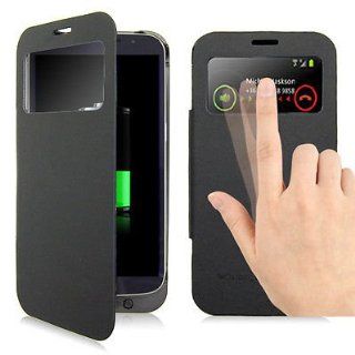 Wake/Sleep Flip External Battery Power Case For Samsung Galaxy Mega 6.3 i9200 (Black): Cell Phones & Accessories