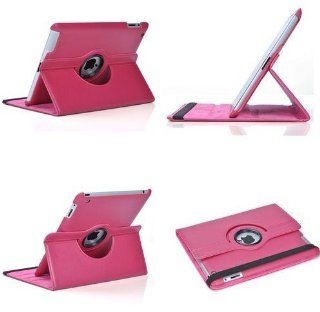 rose brand new 360 Degree Rotating Stand Leather Case Cover For Apple iPad Mini Support Smart Cover Function: Computers & Accessories