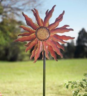 Red Sun Wind Spinner : Wind Sculptures : Patio, Lawn & Garden