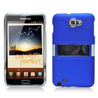 Blue Kickstand Chrome Hard Case Snap On Faceplate Cover for Samsung Galaxy Note i9220: Cell Phones & Accessories