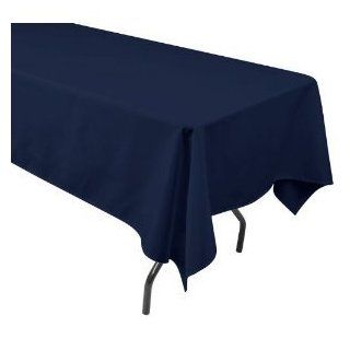 LA Linen, Polyester Poplin Rectangular Tablecloth, 60 x 102 Inch, Navy Blue : Everything Else