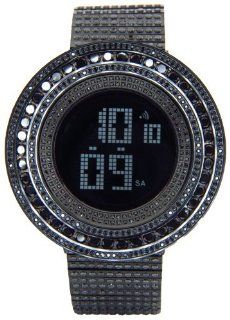 King Master 65.00ct Lab Made Diamond Watch Fully Iced Out Mens Digital Watch Black Stainless Steel Metal Band at  Men's Watch store.
