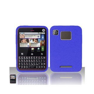 Blue Soft Silicone Gel Skin Cover Case for Motorola Charm MB502 Cell Phones & Accessories