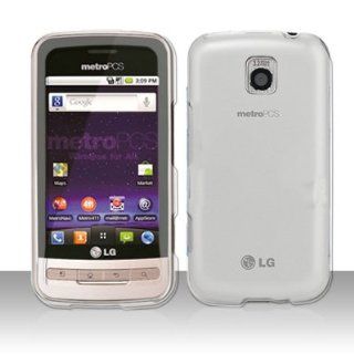 LG Optimus M MS690 Case Clear Transparent Hard Cover Protector (Metro PCS) with Free Car Charger + Gift Box By Tech Accessories: Cell Phones & Accessories
