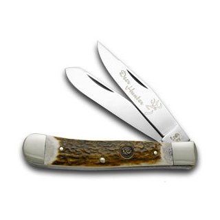 HEN & ROOSTER AND Deer Hunter Genuine Deer Stag 1/500 Trapper Pocket Knife Knives : Folding Camping Knives : Sports & Outdoors