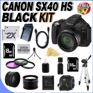 Canon SX40 HS 12.1MP Digital Camera with 35x Wide Angle Optical Image Stabilized Zoom and 2.7 inch Vari Angle Wide LCD + 24GB SDHC Memory Card (Double Memory Kit)+ 2 Extra Extended Life NB10L Batteries + Ac/Dc Rapid Charger + 3 Piece 67mm Filter Kit + L