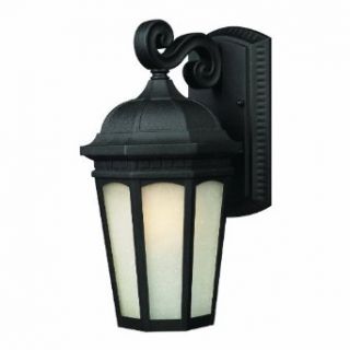 Z Lite 508M BK Newport Outdoor Wall Light, Metal Frame, Black Finish and White Seedy Shade of Glass Material   Wall Sconces  