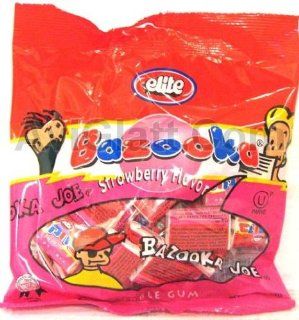 Elite Bazooka Joe Strawberry Flavor Bubble Gum 6 oz : Chewing Gum : Grocery & Gourmet Food