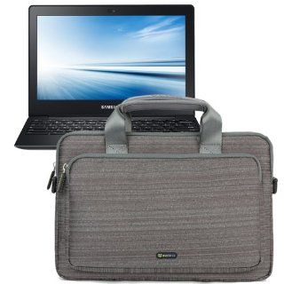 Evecase Suit Fabric Multi functional Neoprene Briefcase Case Tote Bag for Samsung Chromebook 2 (11.6 Inch, XE503C12 K01US) 11.6 inch Chromebook 2 Series Laptop NoteBook (Gray): Computers & Accessories