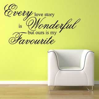 every love story quote wall stickers by parkins interiors