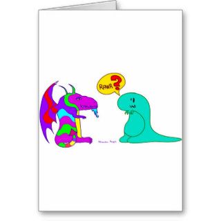 Funny Cartoon Dinos Cute Dinosaur Dragon Rawr? Cards