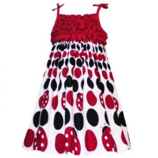 Size 5 RRE 29220S RED WHITE BLACK LADYBUG GRADIENT DOT PRINT RUFFLE BODICE Girl Party Dress, S329220 Rare Editions LITTLE GIRLS: Clothing