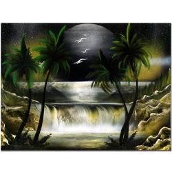 Conrad 'Moon Over the Waterfall III' Canvas Art Trademark Fine Art Canvas