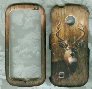 Camo Buck Deer Faceplate Hard Case Protector for Tracfone Straight Talk Lg 505c Lg505c: Cell Phones & Accessories