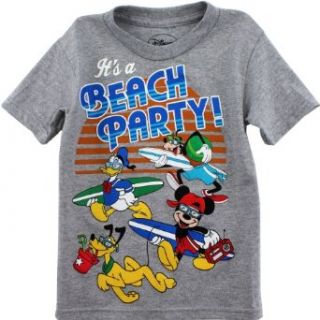 Disney Mickey Mouse "Beach Party" Grey Kids T Shirt (XL(8)): Clothing