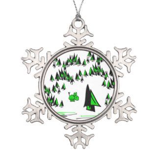 christmas donkey in forest ornament