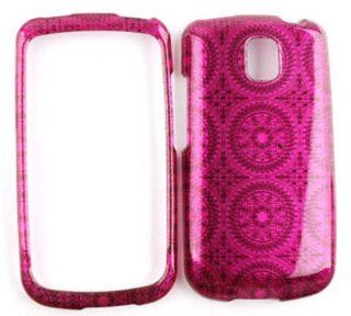 LG Optimus T P509 Transparent Design, Hot Pink Circular Patterns Hard Case/Cover/Faceplate/Snap On/Housing/Protector: Cell Phones & Accessories