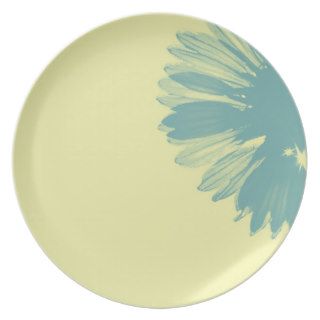 Blue and Yellow Floral Background Party Plate