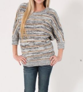 Gossip Girl Collection By Romeo and Juliet Couture Knitted Sweater in Heather Grey with Gold Stripes, Medium at  Womens Clothing store