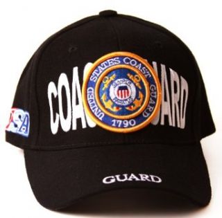 United States Coast Guard Insignia Billboard Style Military Hat   Black: Clothing