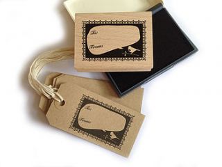 diy gift tag set: bird rubber stamp by lollipop designs