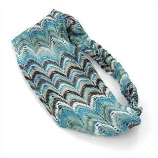 Blue Tone Aztec Print Design Soft Thin Fabric Headwrap Hair Band: Jewelry