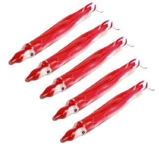 Como Saltwater Trolling Red Clear Soft Plastic Squid Skirt Lure Bait 3" 5 Pcs : Artificial Fishing Bait : Sports & Outdoors
