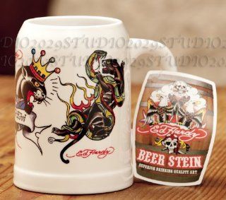 Ed Hardy Panthers Brew Ceramic Beer Stein / Mug: Kitchen & Dining