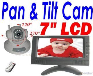 4UCam 7" LCD Baby Video Color Monitor + Pan Tilt Wireless Camera   Day & Night Video/Audio : Surveillance Cameras : Camera & Photo
