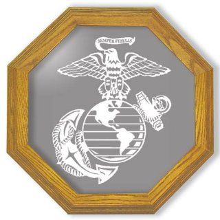 Shop Decorative Framed Mirror Wall Decor With Marine Corp Military Etched Mirror   Marine Corp Military Decor   Unique Marine Corp Military Gift Ideas   Ready To Hang   20" octagon at the  Home Dcor Store. Find the latest styles with the lowest price