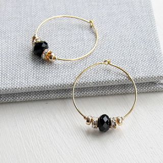 gold bead hoops elaborated with swarovski crystals by myhartbeading
