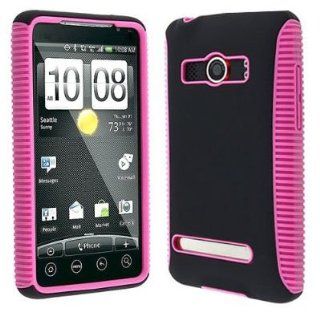 Importer520 Dual Flex Hybrid Black Pink TPU Hard Gel Case Cover for Sprint HTC EVO 4G: Cell Phones & Accessories