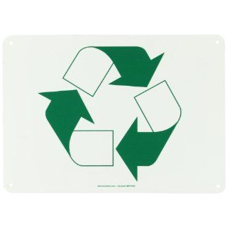 Accuform Signs MRCY520VP Recycle Plastic Sign, Legend "RECYCLABLE SYMBOL" with Graphic, 10" Width x 14" Length, Green on White Industrial Warning Signs