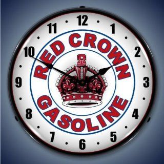 Collectable Sign and Clock 1102300 14" Red Crown Gas Lighted Clock Automotive