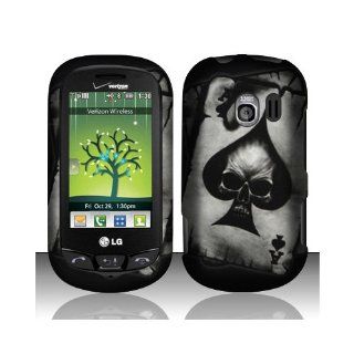 Black Skull Poker Hard Cover Case for LG Extravert VN271 UN271 AN271: Cell Phones & Accessories