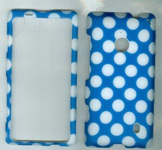 NOKIA LUMIA 521 520 T MOBILE AT&T METRO PCS PHONE CASE COVER FACEPLATE PROTECTOR HARD RUBBERIZED SNAP ON CAMO BLUE WHITE POLKA DOT NEW Cell Phones & Accessories