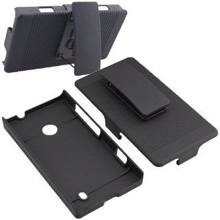 BW Hard Cover Combo Case Holster for T Mobile, AT&T, MetroPCS Nokia Lumia 521, Lumia 520  Black: Cell Phones & Accessories