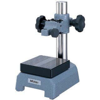 Mitutoyo 7007 10 Dial Gage Stand, 3 1/2" Square Anvil, 3/8" Stem Mounting Hole, 4" Column Travel, With Fine Adjust Indicator Stands