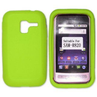 Samsung Galaxy Admire 4G R820 Neon Green Silicone Skin Case / Rubber Soft Sleeve Protector Cover For Huawei Ascend 2 + Horizontal Pouch For Mobile Phone + Live My Life Wristband: Everything Else