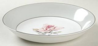 Halsey Damask Rose Coupe Soup Bowl, Fine China Dinnerware   Pink/Beige Rose Cent