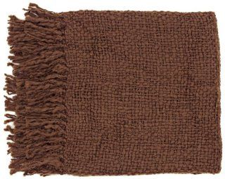 Surya Tobias TOB 1009 Knit Hand Woven 70% Acrylic / 30% Wool Brown 51" x 71" Throw  