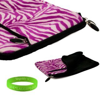 13 inch Darling Pink ZebraFaux fur Laptop Sleeve for the Samsung Series 5 NP530U3bi Ultrabook with a zipper pocket. Interior Fabric flap to keep your device in place and prevent fallouts + Vangoddy Live Laugh Love Bracelet: Computers & Accessories