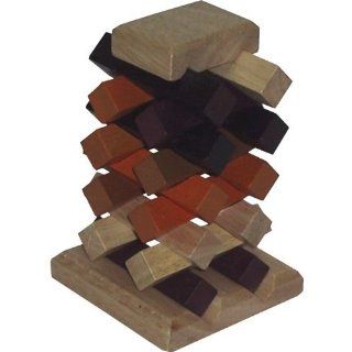Puzzle Master Wooden Tower of Babel (difficulty 10 of 10): Toys & Games